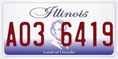 IL license plate A036419