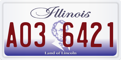 IL license plate A036421