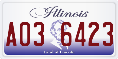 IL license plate A036423