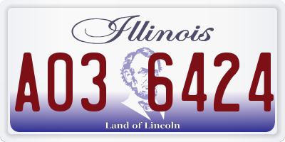 IL license plate A036424