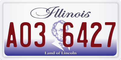 IL license plate A036427
