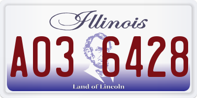 IL license plate A036428