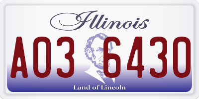 IL license plate A036430