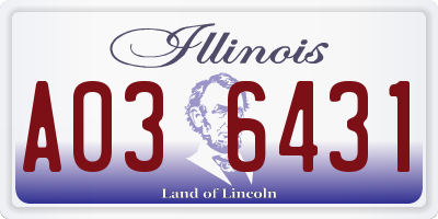 IL license plate A036431