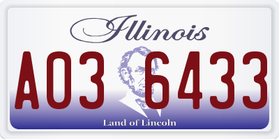 IL license plate A036433