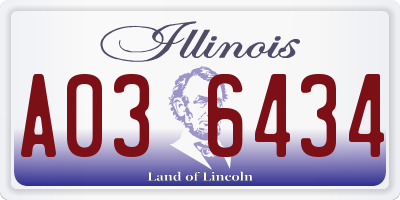 IL license plate A036434