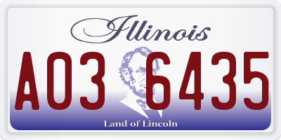 IL license plate A036435