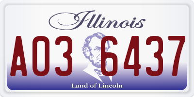 IL license plate A036437