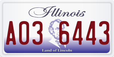 IL license plate A036443