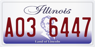 IL license plate A036447