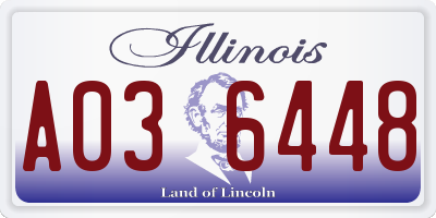 IL license plate A036448