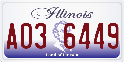 IL license plate A036449