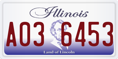 IL license plate A036453