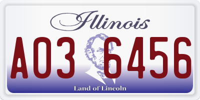 IL license plate A036456