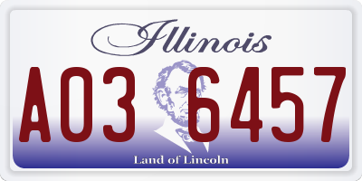 IL license plate A036457