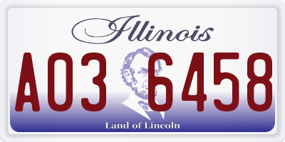 IL license plate A036458