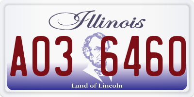 IL license plate A036460