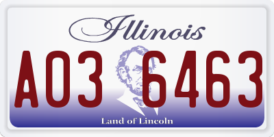 IL license plate A036463