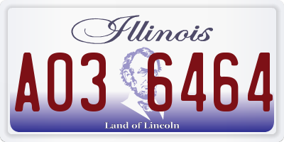 IL license plate A036464