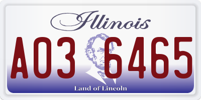IL license plate A036465