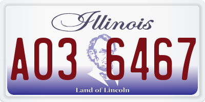 IL license plate A036467
