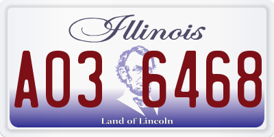 IL license plate A036468