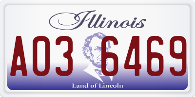 IL license plate A036469