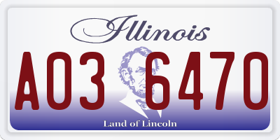 IL license plate A036470