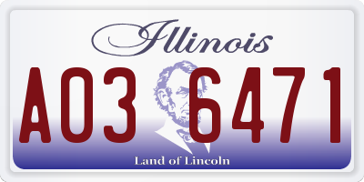 IL license plate A036471