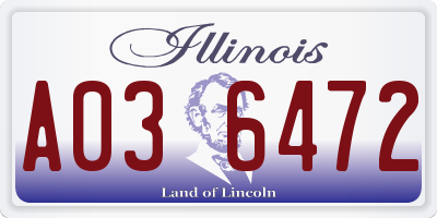 IL license plate A036472