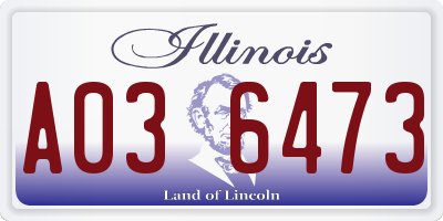 IL license plate A036473