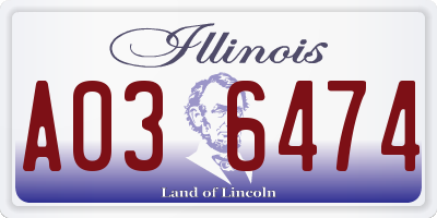 IL license plate A036474