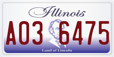 IL license plate A036475