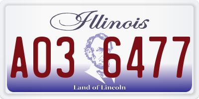 IL license plate A036477