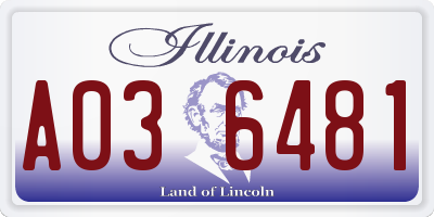 IL license plate A036481
