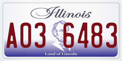 IL license plate A036483