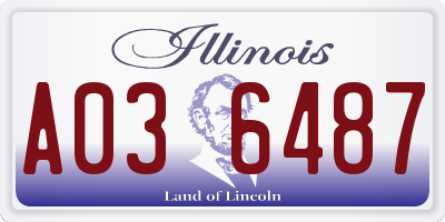 IL license plate A036487