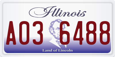 IL license plate A036488