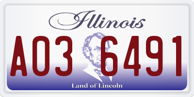 IL license plate A036491