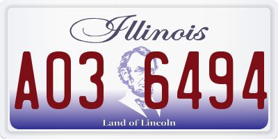 IL license plate A036494