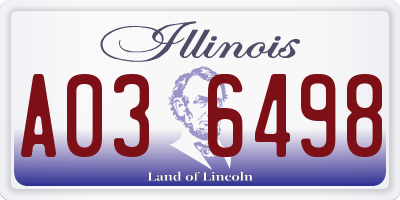 IL license plate A036498