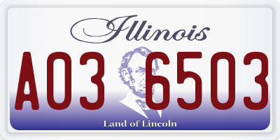 IL license plate A036503