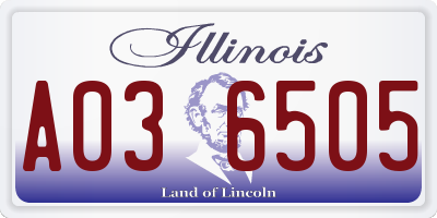 IL license plate A036505