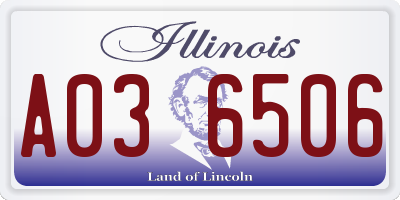 IL license plate A036506