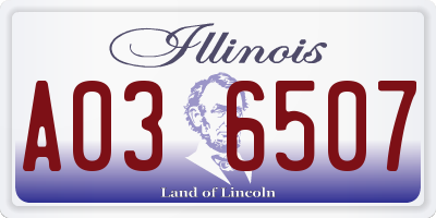 IL license plate A036507