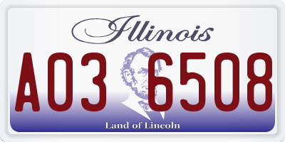 IL license plate A036508