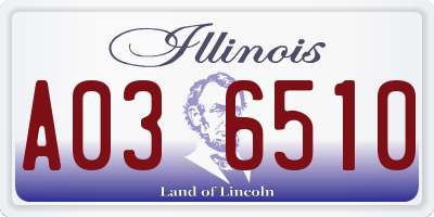 IL license plate A036510