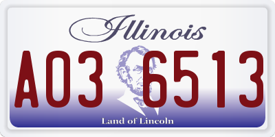 IL license plate A036513
