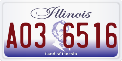 IL license plate A036516