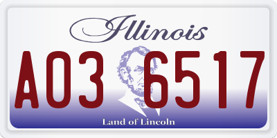 IL license plate A036517
